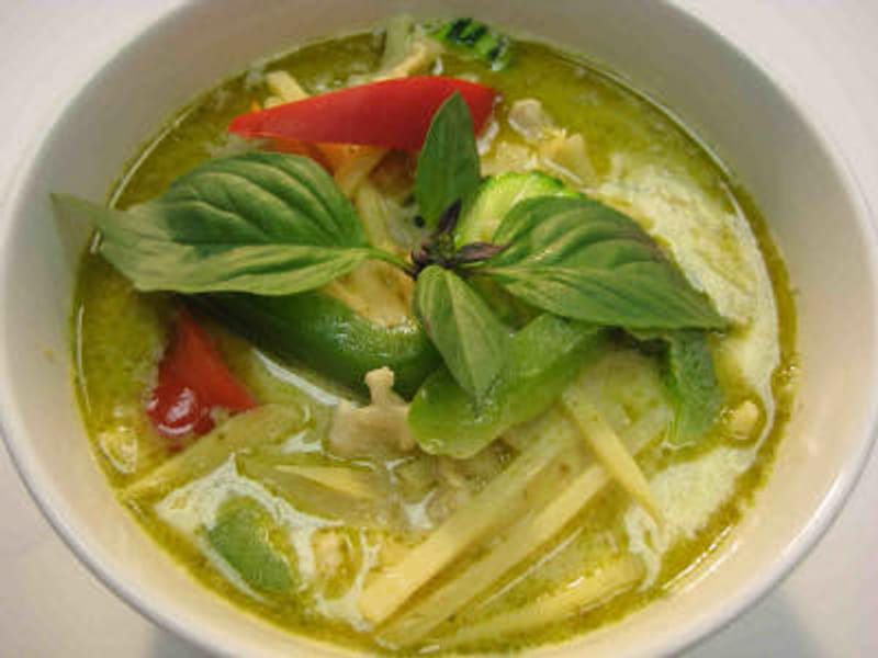 Gang Khew Whan (Green Curry) at Thai Lanna Restaurant in Fayetteville, NC